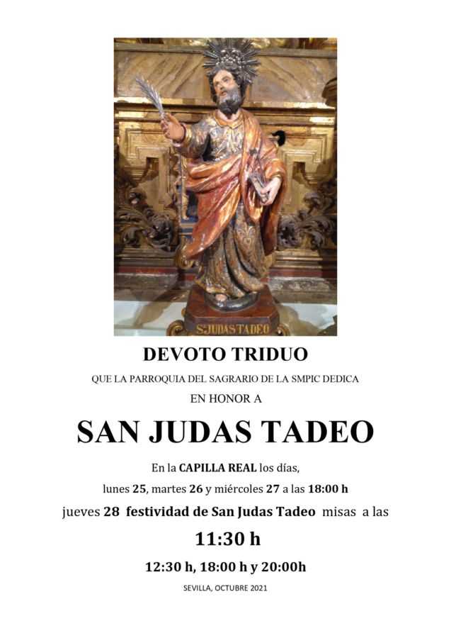 Triduo en honor a San Judas Tadeo en la Capilla Real - Web Oficial Catedral  de Sevilla